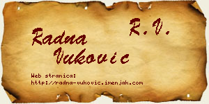 Radna Vuković vizit kartica